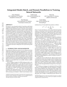 Integrated Model, Batch and Domain Parallelism in Training Neural
  Networks