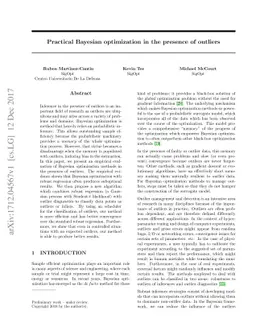 Practical Bayesian optimization in the presence of outliers