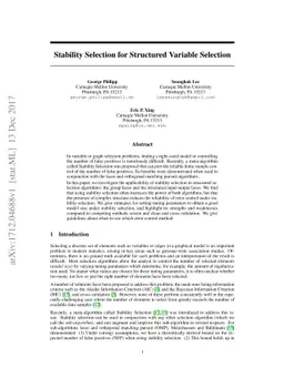 Stability Selection for Structured Variable Selection