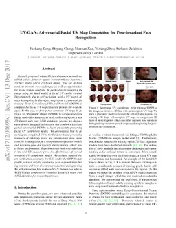 UV-GAN: Adversarial Facial UV Map Completion for Pose-invariant Face
  Recognition