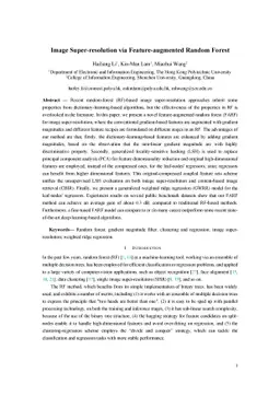 Image Super-resolution via Feature-augmented Random Forest