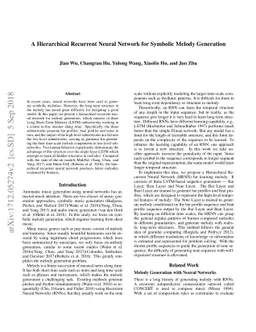 A Hierarchical Recurrent Neural Network for Symbolic Melody Generation