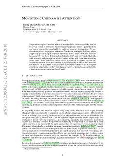 Monotonic Chunkwise Attention