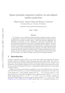 Sparse principal component analysis via axis-aligned random projections