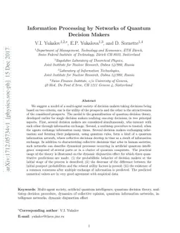 Information Processing by Networks of Quantum Decision Makers