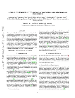 Natural TTS Synthesis by Conditioning WaveNet on Mel Spectrogram
  Predictions