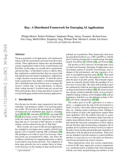 Ray: A Distributed Framework for Emerging AI Applications