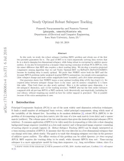 Nearly Optimal Robust Subspace Tracking