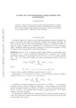 A Note on Concentration Inequalities for U-Statistics
