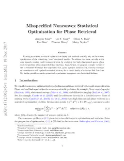 Misspecified Nonconvex Statistical Optimization for Phase Retrieval