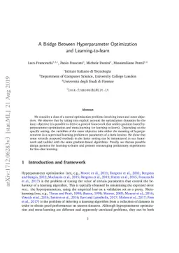 A Bridge Between Hyperparameter Optimization and Learning-to-learn