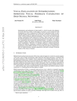 Visual Explanation by Interpretation: Improving Visual Feedback
  Capabilities of Deep Neural Networks