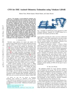 CNN for IMU Assisted Odometry Estimation using Velodyne LiDAR