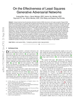 On the Effectiveness of Least Squares Generative Adversarial Networks