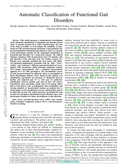 Automatic Classification of Functional Gait Disorders