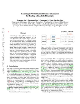 Learning to Write Stylized Chinese Characters by Reading a Handful of
  Examples