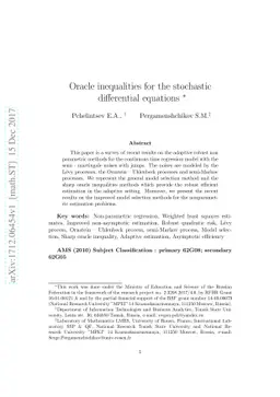 Oracle inequalities for the stochastic differential equations