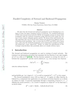 Parallel Complexity of Forward and Backward Propagation