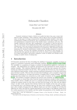 Deformable Classifiers