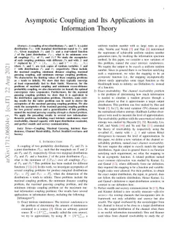 Asymptotic Coupling and Its Applications in Information Theory