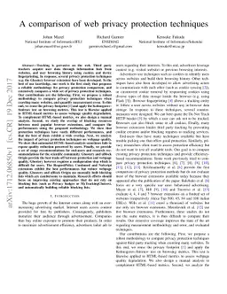 A comparison of web privacy protection techniques