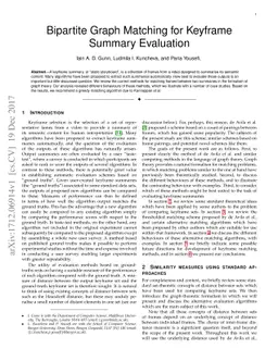 Bipartite Graph Matching for Keyframe Summary Evaluation