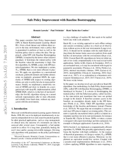 Safe Policy Improvement with Baseline Bootstrapping