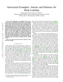 Adversarial Examples: Attacks and Defenses for Deep Learning