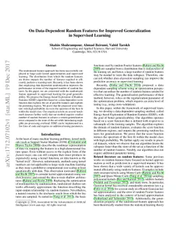 On Data-Dependent Random Features for Improved Generalization in
  Supervised Learning