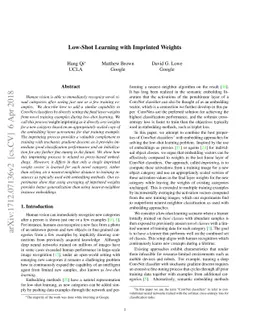 Low-Shot Learning with Imprinted Weights
