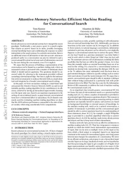 Attentive Memory Networks: Efficient Machine Reading for Conversational
  Search