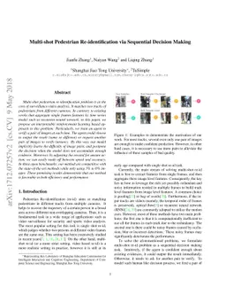Multi-shot Pedestrian Re-identification via Sequential Decision Making