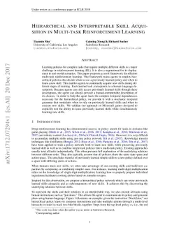Hierarchical and Interpretable Skill Acquisition in Multi-task
  Reinforcement Learning