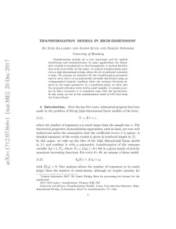 Transformation Models in High-Dimensions