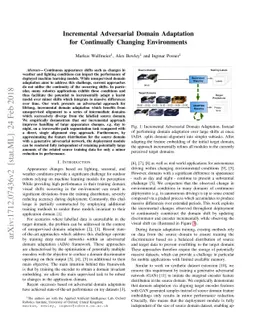 Incremental Adversarial Domain Adaptation for Continually Changing
  Environments