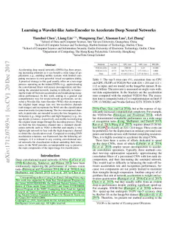 Learning a Wavelet-like Auto-Encoder to Accelerate Deep Neural Networks