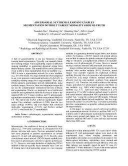 Adversarial Synthesis Learning Enables Segmentation Without Target
  Modality Ground Truth