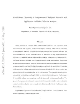 Model-Based Clustering of Nonparametric Weighted Networks with
  Application to Water Pollution Analysis