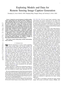 Exploring Models and Data for Remote Sensing Image Caption Generation