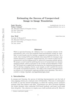 Estimating the Success of Unsupervised Image to Image Translation