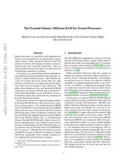 The Pyramid Scheme: Oblivious RAM for Trusted Processors