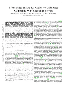 Block-Diagonal and LT Codes for Distributed Computing With Straggling
  Servers