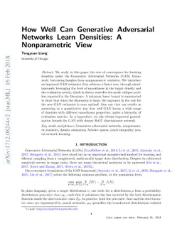 How Well Can Generative Adversarial Networks Learn Densities: A
  Nonparametric View