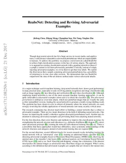 ReabsNet: Detecting and Revising Adversarial Examples