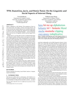 TFW, DamnGina, Juvie, and Hotsie-Totsie: On the Linguistic and Social
  Aspects of Internet Slang
