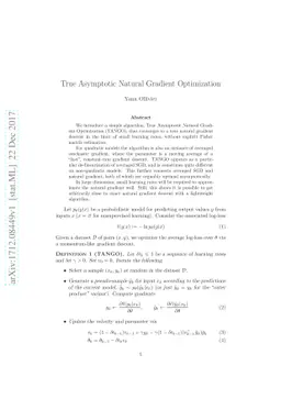 True Asymptotic Natural Gradient Optimization