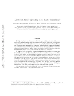 Limits for Rumor Spreading in stochastic populations