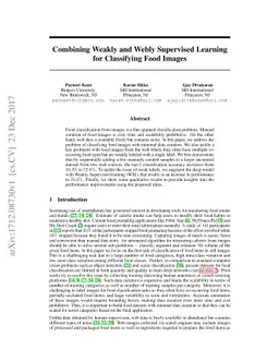 Combining Weakly and Webly Supervised Learning for Classifying Food
  Images