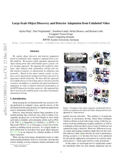 Large-Scale Object Discovery and Detector Adaptation from Unlabeled
  Video