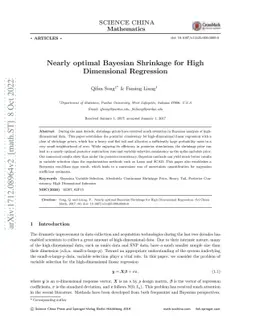 Nearly optimal Bayesian Shrinkage for High Dimensional Regression